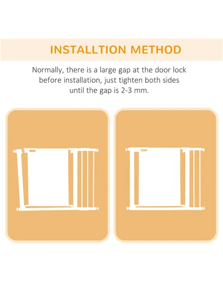 PawHut Pet Safety Gate, for Doorways, Staircases, Hallways, with Extensions Kit, 75-103cm - White