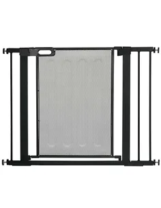 PawHut Pressure Fit Safety Gate, for Staircases, Hallways, Doorways w/ Extensions Kit, 75-103CM Adjustable Width - Black