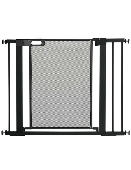 PawHut Pressure Fit Safety Gate, for Staircases, Hallways, Doorways w/ Extensions Kit, 75-103CM Adjustable Width - Black