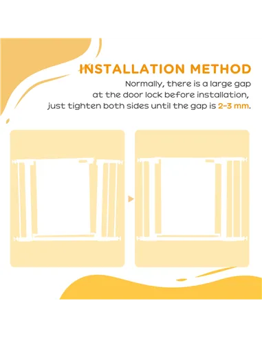 PawHut Pressure Fit Safety Gate, for Staircases, Hallways, Doorways w/ Extensions Kit, 75-103CM Adjustable Width - Black