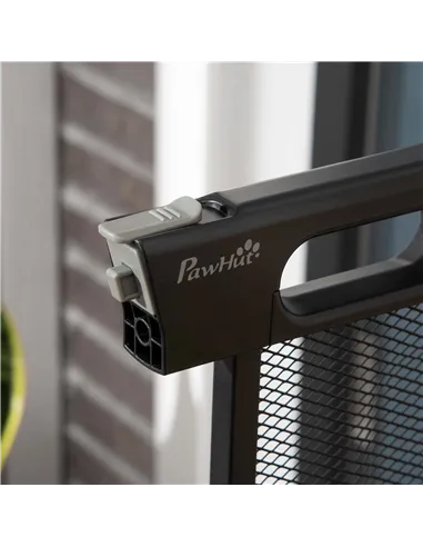 PawHut Pressure Fit Safety Gate, for Staircases, Hallways, Doorways w/ Extensions Kit, 75-103CM Adjustable Width - Black