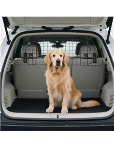 PawHut Dog Guard for Cars Adjustable Boot Barrier Metal Mesh Pet Headrest, 90-120W x 40.5H cm 2