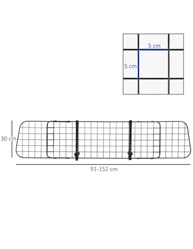 PawHut Heavy Duty Pet Dog Car Barrier Black