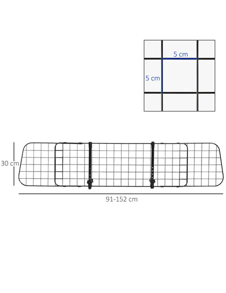 PawHut Heavy Duty Pet Dog Car Barrier Black