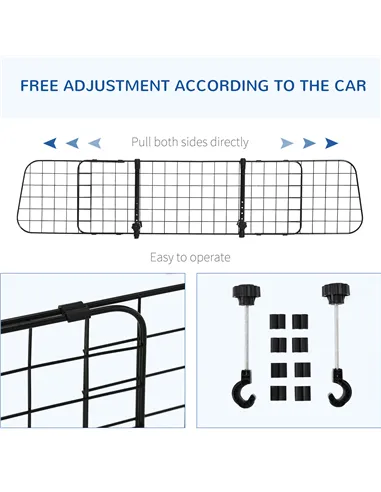 PawHut Heavy Duty Pet Dog Car Barrier Black