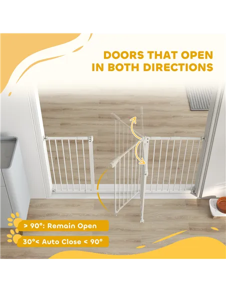 PawHut Adjustable Safety Gate w/ Three Extensions, Four Adjustable Screws, White