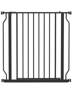 PawHut Extra Wide Dog Safety Gate, with Door Pressure, for Doorways, Hallways, Staircases - Black