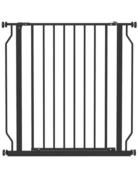 PawHut Extra Wide Dog Safety Gate, with Door Pressure, for Doorways, Hallways, Staircases - Black