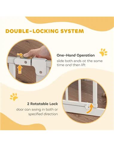 PawHut Extra Wide Dog Safety Gate, with Door Pressure, for Doorways, Hallways, Staircases - White