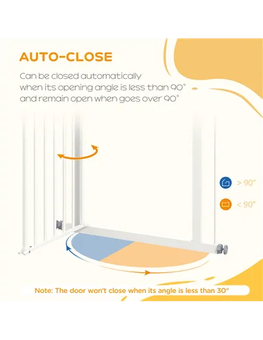 PawHut Adjustable Safety Gate w/ One Extensions, Four Adjustable Screws, White