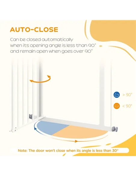 PawHut Adjustable Safety Gate w/ One Extensions, Four Adjustable Screws, White