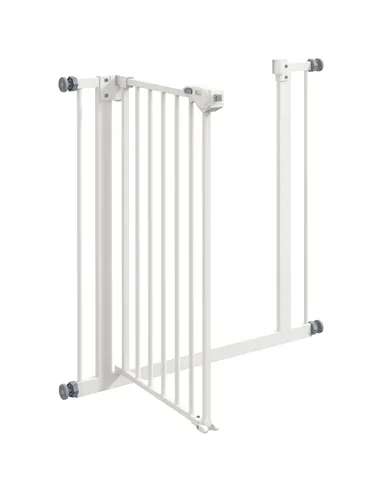 PawHut Adjustable Safety Gate w/ One Extensions, Four Adjustable Screws, White