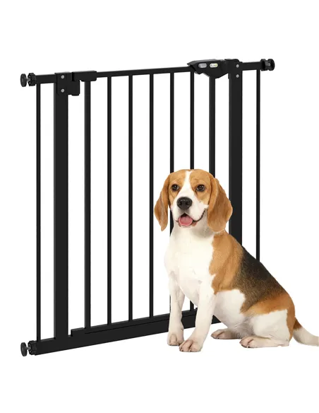 PawHut Adjustable Safety Gate w/ One Extensions, Four Adjustable Screws, Black