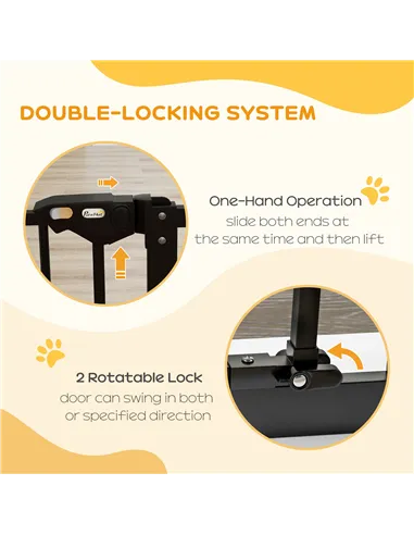 PawHut Adjustable Safety Gate w/ One Extensions, Four Adjustable Screws, Black