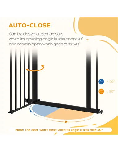 PawHut Adjustable Safety Gate w/ One Extensions, Four Adjustable Screws, Black