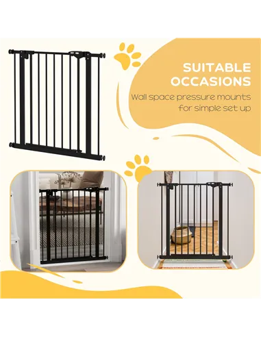 PawHut Adjustable Safety Gate w/ One Extensions, Four Adjustable Screws, Black