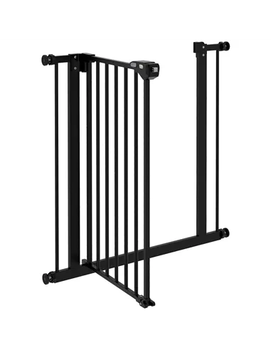 PawHut Adjustable Safety Gate w/ One Extensions, Four Adjustable Screws, Black