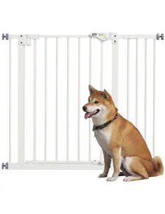 PawHut Adjustable Safety Gate w/ One Extensions, Four Adjustable Screws, White