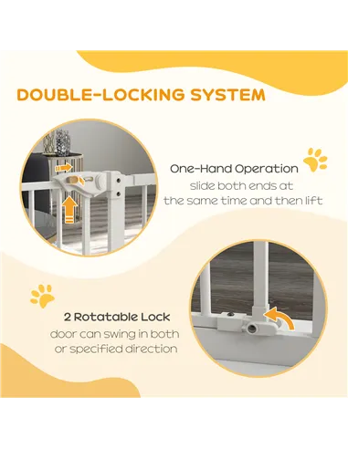 PawHut Adjustable Safety Gate w/ One Extensions, Four Adjustable Screws, White