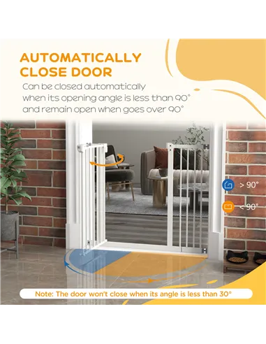 PawHut Adjustable Safety Gate w/ One Extensions, Four Adjustable Screws, White