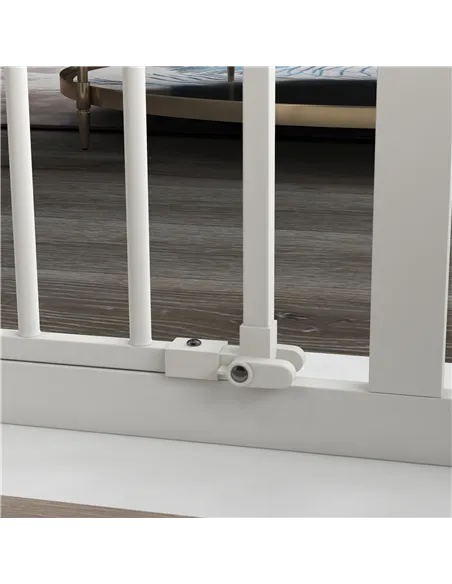 PawHut Adjustable Safety Gate w/ One Extensions, Four Adjustable Screws, White