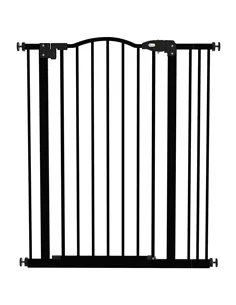 PawHut Metal Pet Safety Gate Dog Gate Folding Fence 74-87cm, Black