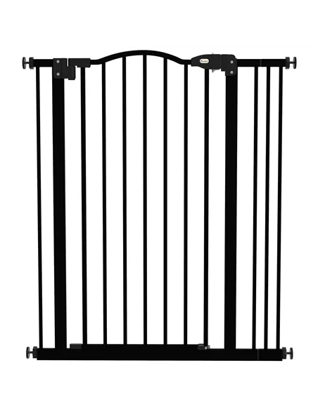 PawHut Metal Pet Safety Gate Dog Gate Folding Fence 74-87cm, Black