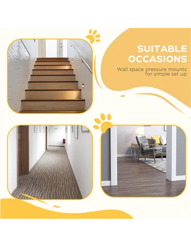 PawHut Pressure Fit Dog Stair Gate No Drilling Safety Gate Auto Close for Doorways, Hallways, 74-100cm Adjustable, 94cm Tall, Bl