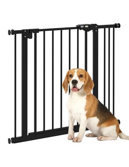 PawHut Adjustable Safety Gate w/ One Extensions, Four Adjustable Screws, Black
