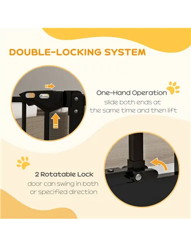 PawHut Adjustable Safety Gate w/ One Extensions, Four Adjustable Screws, Black