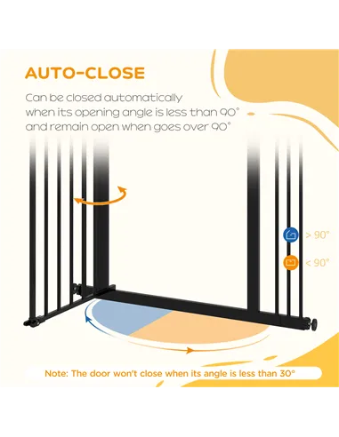 PawHut Adjustable Safety Gate w/ One Extensions, Four Adjustable Screws, Black