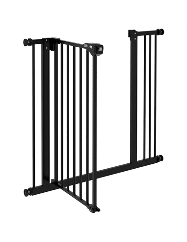PawHut Adjustable Safety Gate w/ One Extensions, Four Adjustable Screws, Black