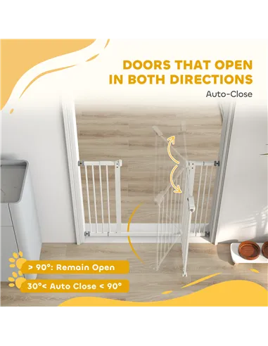 PawHut Adjustable Safety Gate w/ Two Extensions, Four Adjustable Screws, White