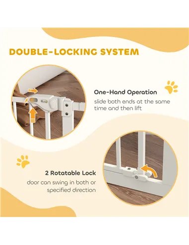 PawHut Adjustable Safety Gate w/ Two Extensions, Four Adjustable Screws, White