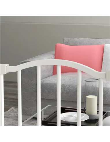 PawHut Pressure Fit Dog Stair Gate No Drilling Safety Gate Auto Close for Doorways, Hallways, 74-80cm Adjustable, 94cm Tall, Whi