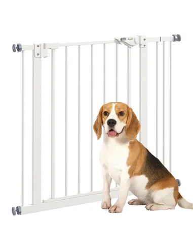 PawHut Adjustable Safety Gate w/ One Extensions, Four Adjustable Screws, White