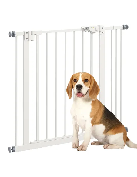PawHut Adjustable Safety Gate w/ One Extensions, Four Adjustable Screws, White