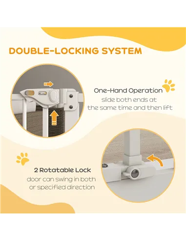 PawHut Adjustable Safety Gate w/ One Extensions, Four Adjustable Screws, White