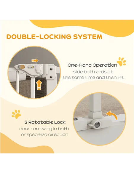 PawHut Adjustable Safety Gate w/ One Extensions, Four Adjustable Screws, White