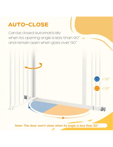 PawHut Adjustable Safety Gate w/ One Extensions, Four Adjustable Screws, White