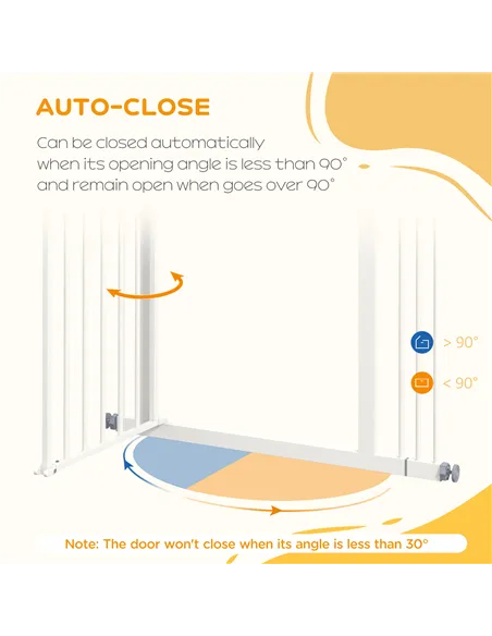 PawHut Adjustable Safety Gate w/ One Extensions, Four Adjustable Screws, White