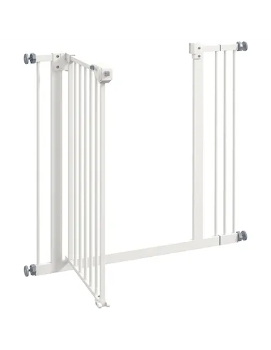 PawHut Adjustable Safety Gate w/ One Extensions, Four Adjustable Screws, White