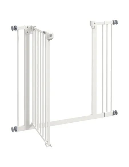 PawHut Adjustable Safety Gate w/ One Extensions, Four Adjustable Screws, White