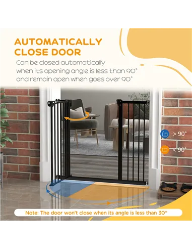 PawHut Adjustable Safety Gate w/ One Extensions, Four Adjustable Screws, Black