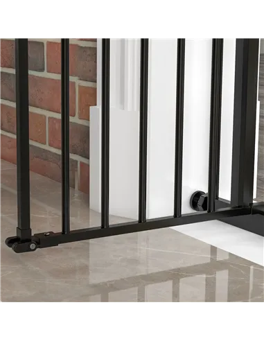 PawHut Adjustable Safety Gate w/ One Extensions, Four Adjustable Screws, Black