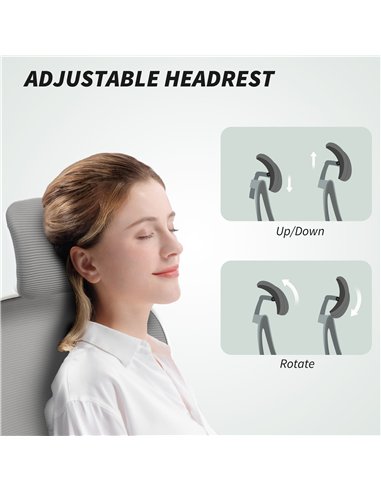 HOMCOM Executive Office Chair, Ergonomic Mesh High Back Desk Chair with Flip-up Armrest, Rotatable Headrest, Adjustable Lumbar S