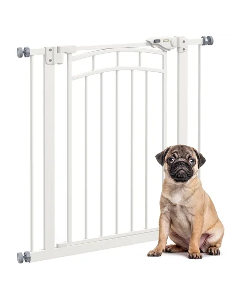 PawHut Pressure Fit Stair Gate, Dog Gate w/ Auto Closing Door, for Small, Medium Dog, Easy Installation, for 74-80cm Opening