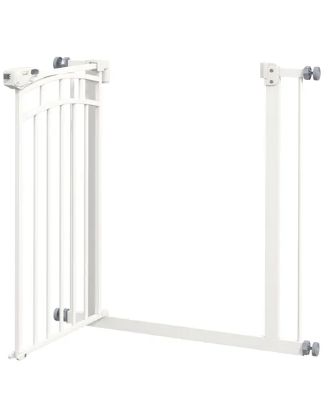 PawHut Pressure Fit Stair Gate, Dog Gate w/ Auto Closing Door, for Small, Medium Dog, Easy Installation, for 74-80cm Opening