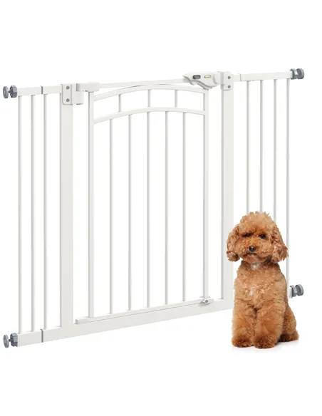 PawHut Pressure Fit Stair Gate, Dog Gate w/ Auto Closing Door for Small, Medium Dog, Easy Installation, for Width 74 to 100cm
