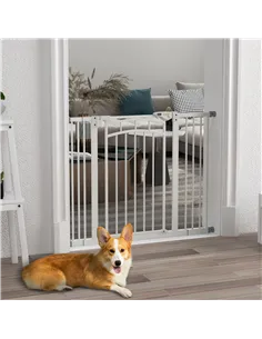 PawHut Pressure Fit Stair Gate, Dog Gate w/ Auto Closing Door for Small, Medium Dog, Easy Installation, for Width 74 to 100cm 2